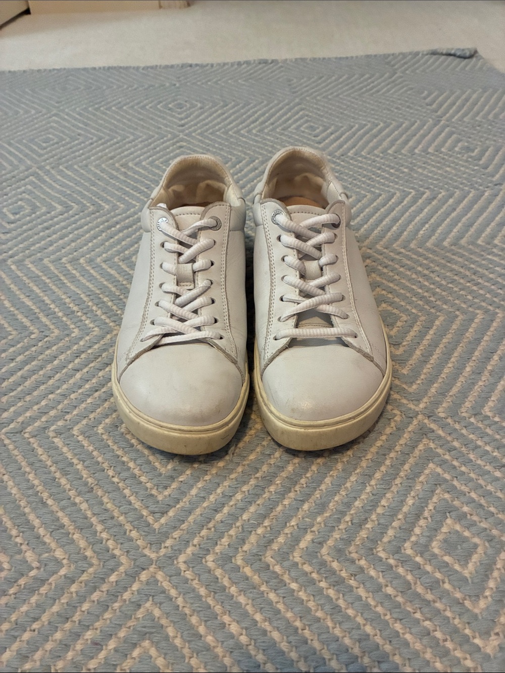 Birkenstock White Leather Low-Top Sneakers